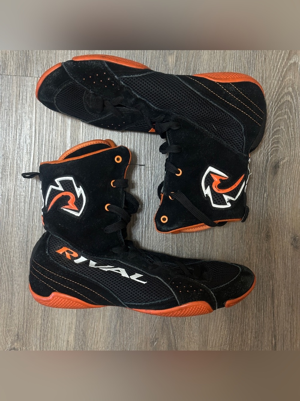 Rival RSX-ONE Classic HiTop Boxing Boots Black Orange Size  9